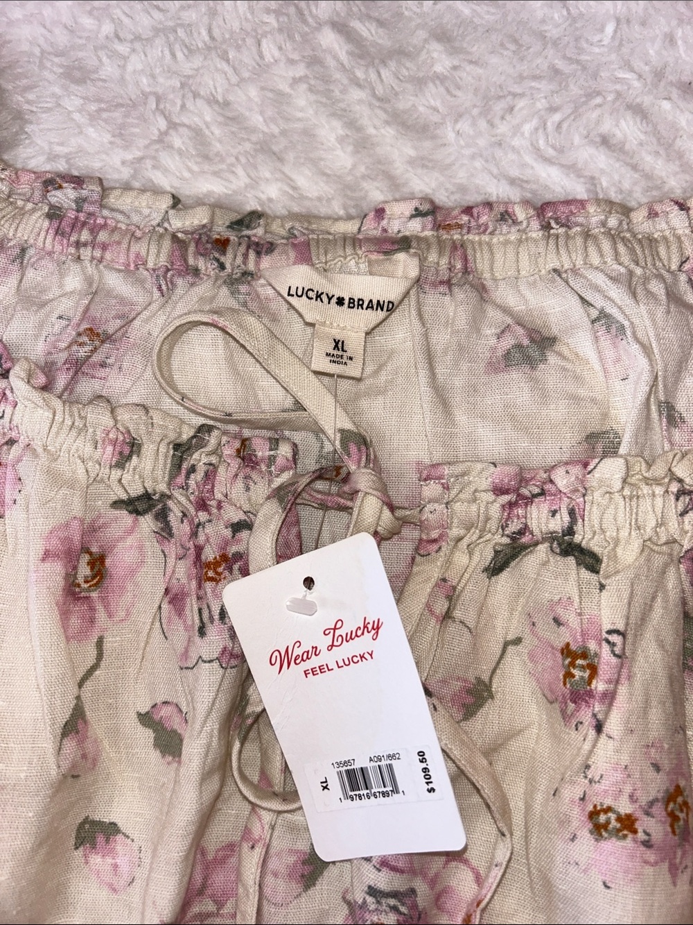 Lucky Brand Cream Floral Off-Shoulder Blossom Crop Top - Picture 3 of 12